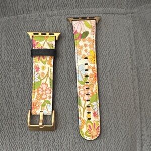 Apple Watch Floral Watch Band with Gold Buckle